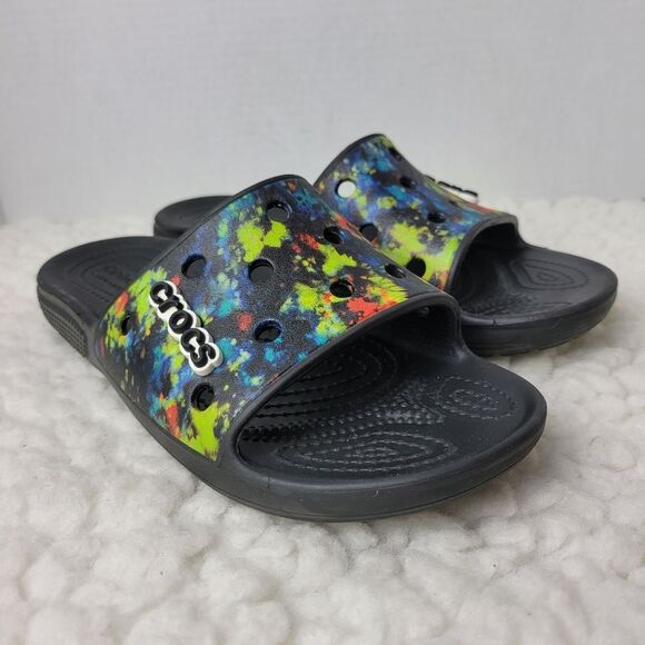Classic Crocs Tie-Dye Graphic Women's Slides Size Size 8 Sandals Shoes - Picture 1 of 10